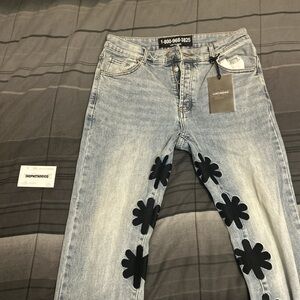 Lost Shadows Blue Black Distressed Jeans📌